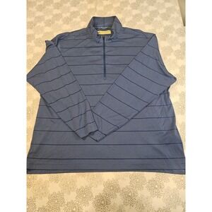 Donald Ross Sportswear Golf Pullover Striped Quarter Zip Long‎ Sleeve Blue Large